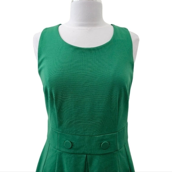 Boden green dress sleeveless pleated midi 8R - Picture 2 of 15